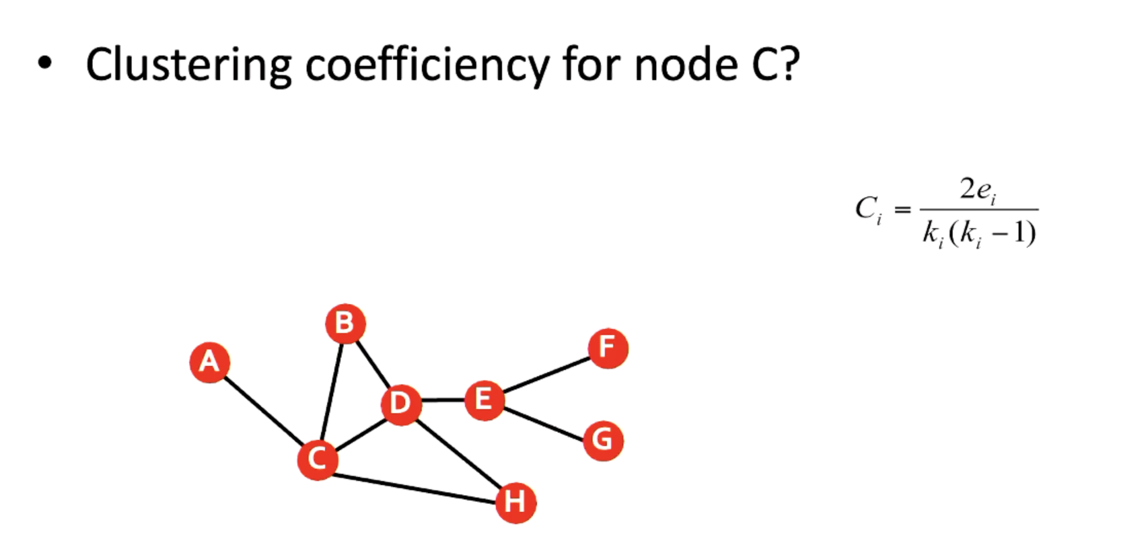 Clustering coefficient example